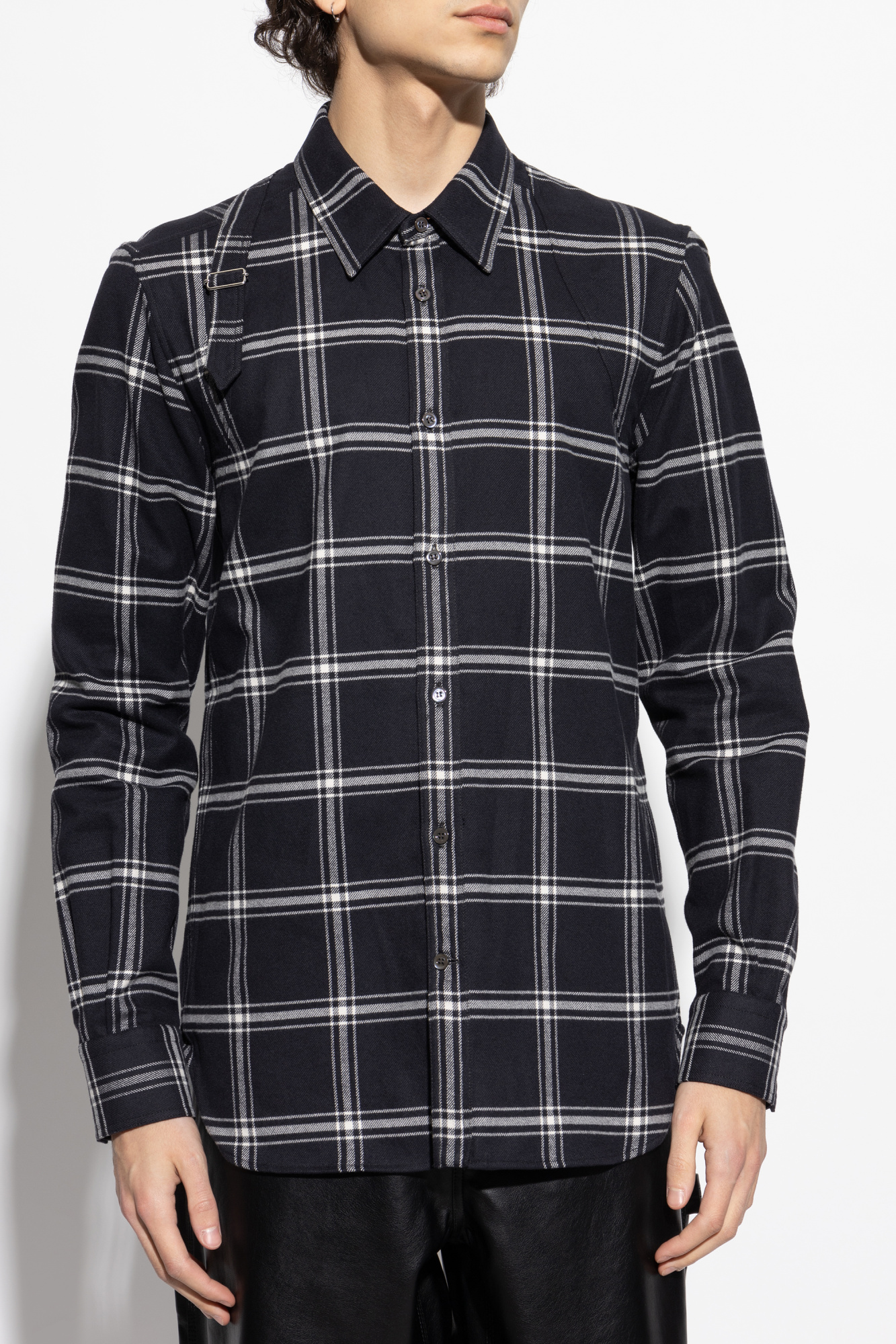 【送料&関税込】Alexander McQueen Check Pattern Distressed J Alexander McQueen Plaid pattern shirt | Men's Clothing | Vitkac